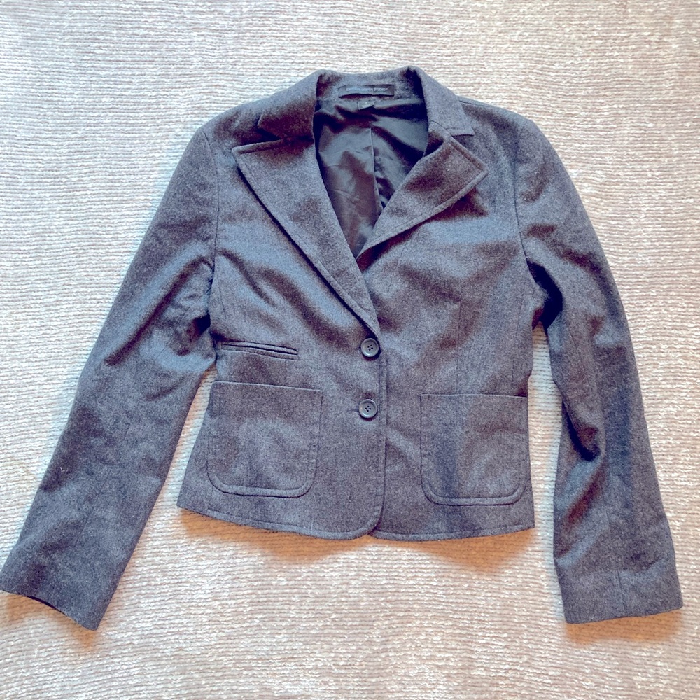 Express Design Studio Size 4 Charcoal Gray 70% Wool Blazer‎ Y2K Academia